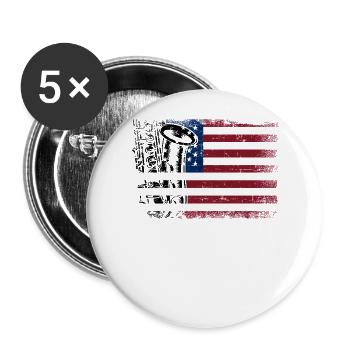 Saxophones American Flag - Buttons large 2.2''/56 mm (5-pack) - white - Front
