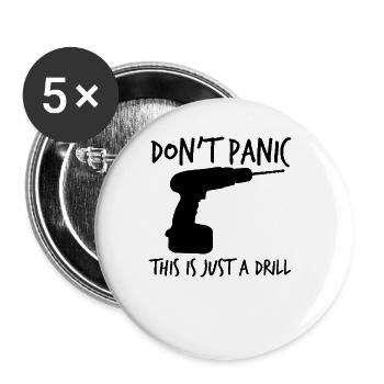 Don't panic, this is just a fun exercise, no - Buttons large 2.2''/56 mm (5-pack) - white - Front