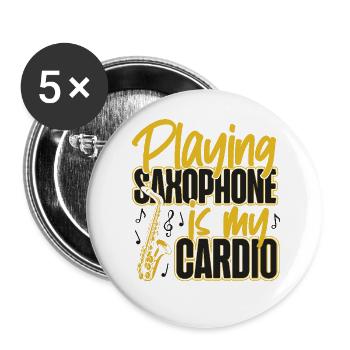 Saxophone Playing Saxophone Is My - Buttons large 2.2''/56 mm (5-pack) - white - Front