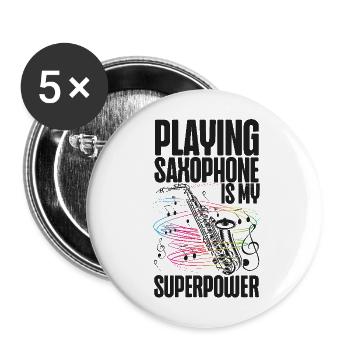 Saxophone Playing Saxophone Is My - Buttons large 2.2''/56 mm (5-pack) - white - Front
