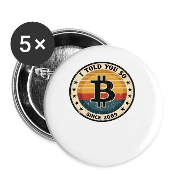 Retro Bitcoin Design – Crypto Fashion for - Buttons large 2.2''/56 mm (5-pack) - white - Front