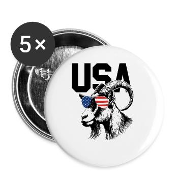 GOAT American Flag Goat Goat Glasses - Buttons large 2.2''/56 mm (5-pack) - white - Front