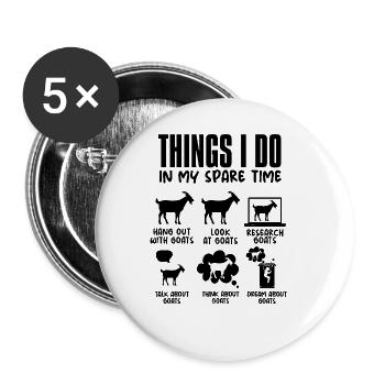 Things I do in my free time Goat use - Buttons large 2.2''/56 mm (5-pack) - white - Front