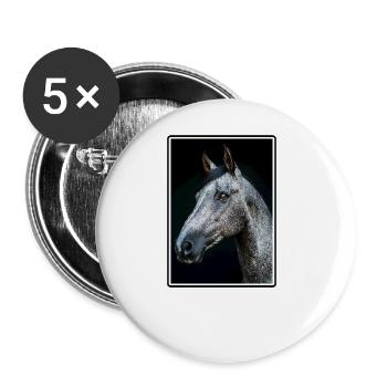 Horses Horse - Buttons large 2.2''/56 mm (5-pack) - white - Front