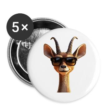 Antilope Kudu Gazelle Afrika Serengeti Antilopen - Buttons groß 56 mm (5er Pack) - Weiß - Vorne