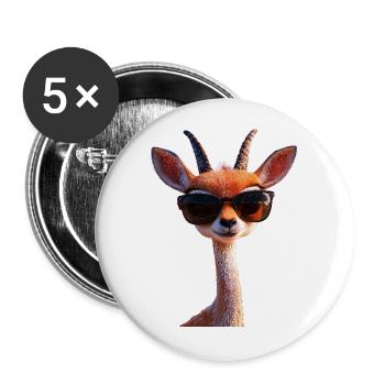 Antilope, Koudou, Gazelle, Afrique, Serengeti, Antilope - Lot de 5 grands badges (56 mm) - blanc - Devant