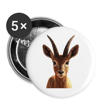 Antilope Kudu Gazelle Afrika Serengeti Antilopen - Buttons groß 56 mm (5er Pack) - Weiß - Vorne
