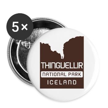 Thingvellir National Park - Iceland - Buttons large 2.2''/56 mm (5-pack) - white - Front