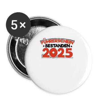Driving License 2025 Driving Test Driving License Test - Buttons large 2.2''/56 mm (5-pack) - white - Front