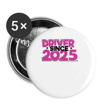 Driving License 2025 Driving Test Driving License Test - Buttons large 2.2''/56 mm (5-pack) - white - Front