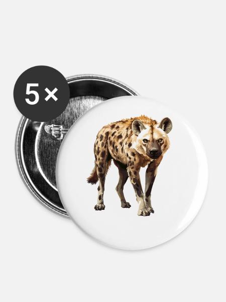 Hyänen Hyäne - Buttons groß 56 mm (5er Pack) - Weiß