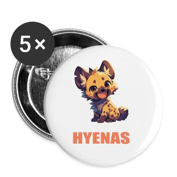Hyena Hyena - Buttons large 2.2''/56 mm (5-pack) - white - Front