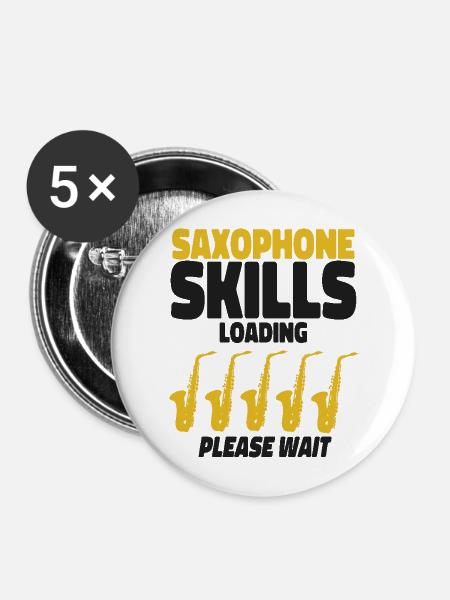 Saxophone Saxophone Skills Loading - Buttons groß 56 mm (5er Pack) - Weiß