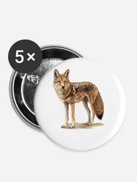 Schakale Schakal - Buttons groß 56 mm (5er Pack) - Weiß