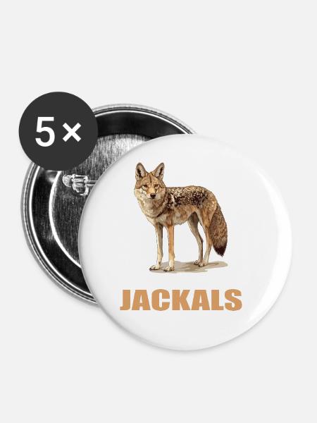 Schakale Schakal - Buttons groß 56 mm (5er Pack) - Weiß