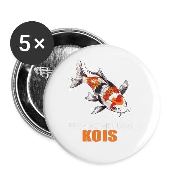 Koi Koi Carpe - Lot de 5 grands badges (56 mm) - blanc - Devant