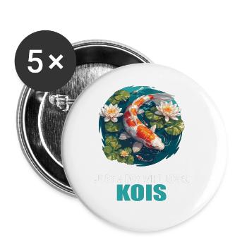 Koi Koi Carpe - Lot de 5 grands badges (56 mm) - blanc - Devant
