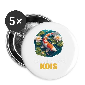 Koi Koi Carpe - Lot de 5 grands badges (56 mm) - blanc - Devant