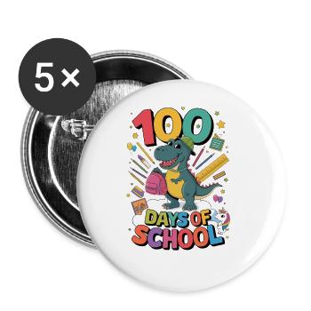 100th Day Of School 100 Day Of School Kids - Buttons large 2.2''/56 mm (5-pack) - white - Front