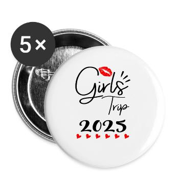 Girls' Trip 2025 Girls Trip Girls' Tour Girls trip - Buttons large 2.2''/56 mm (5-pack) - white - Front