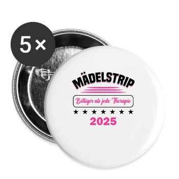 Girls' Trip 2025 Girls Trip Girls' Tour Girls' Trip - Buttons large 2.2''/56 mm (5-pack) - white - Front