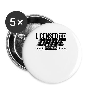 Driving License 2025 Driving Test Driving License Test - Buttons large 2.2''/56 mm (5-pack) - white - Front