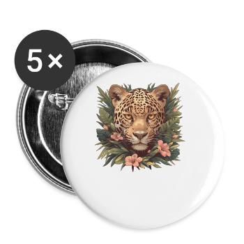 Jaguare Jaguar - Buttons groß 56 mm (5er Pack) - Weiß - Vorne