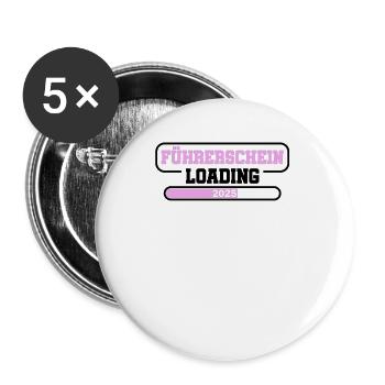 Permis de conduire 2025 Examen de conduite Examen du permis de conduire - Lot de 5 grands badges (56 mm) - blanc - Devant