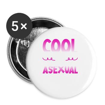 Cool as an asexual - Buttons large 2.2''/56 mm (5-pack) - white - Front