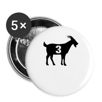 Ziege 3 G.O.A.T. Nummer drei Ziege - Buttons groß 56 mm (5er Pack) - Weiß - Vorne