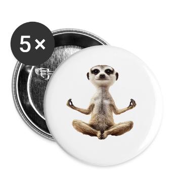 Erdmännchen - Buttons groß 56 mm (5er Pack) - Weiß - Vorne