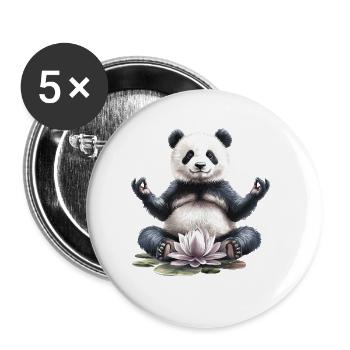 Panda - Buttons groß 56 mm (5er Pack) - Weiß - Vorne