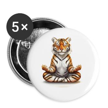 Tiger - Buttons groß 56 mm (5er Pack) - Weiß - Vorne