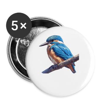 Martin-pêcheur Martin-pêcheur - Lot de 5 grands badges (56 mm) - blanc - Devant