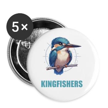 Martin-pêcheur Martin-pêcheur - Lot de 5 grands badges (56 mm) - blanc - Devant