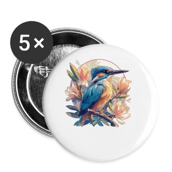 Martin-pêcheur Martin-pêcheur - Lot de 5 grands badges (56 mm) - blanc - Devant