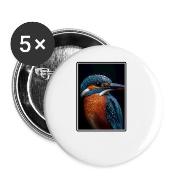 Martin-pêcheur Martin-pêcheur - Lot de 5 grands badges (56 mm) - blanc - Devant