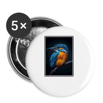 Martin-pêcheur Martin-pêcheur - Lot de 5 grands badges (56 mm) - blanc - Devant