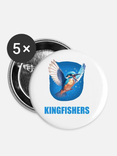 Eisvögel Eisvogel - Buttons groß 56 mm (5er Pack) - Weiß