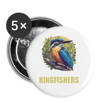 Martin-pêcheur Martin-pêcheur - Lot de 5 grands badges (56 mm) - blanc - Devant