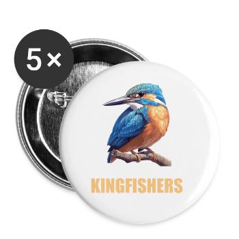 Martin-pêcheur Martin-pêcheur - Lot de 5 grands badges (56 mm) - blanc - Devant