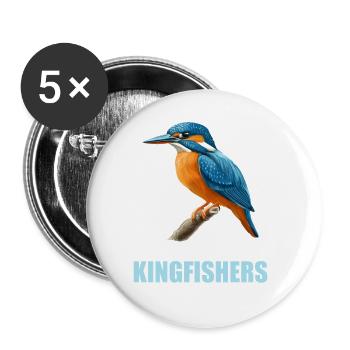 Martin-pêcheur Martin-pêcheur - Lot de 5 grands badges (56 mm) - blanc - Devant