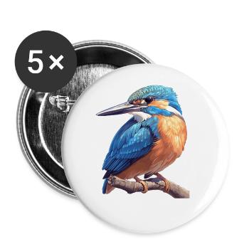 Martin-pêcheur Martin-pêcheur - Lot de 5 grands badges (56 mm) - blanc - Devant