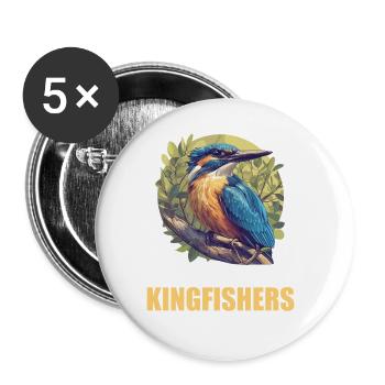 Martin-pêcheur Martin-pêcheur - Lot de 5 grands badges (56 mm) - blanc - Devant