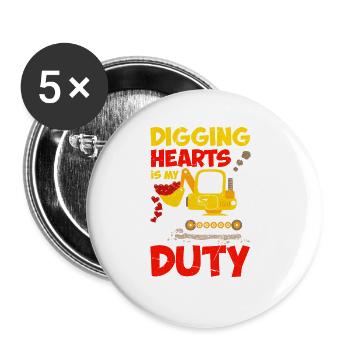 Digging up hearts is my duty - Buttons large 2.2''/56 mm (5-pack) - white - Front