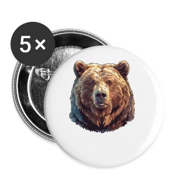 Ours Kodiak Ours Kodiak - Lot de 5 grands badges (56 mm) - blanc - Devant