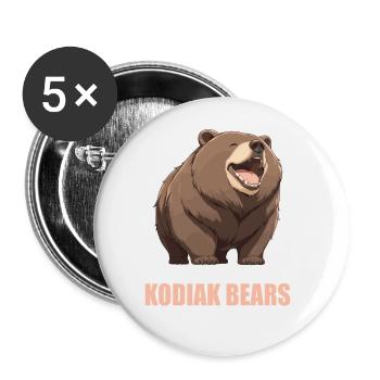 Ours Kodiak Ours Kodiak - Lot de 5 grands badges (56 mm) - blanc - Devant
