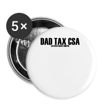Papa-Steuer CSA-zertifizierter Snack-Auditor Lusti - Buttons groß 56 mm (5er Pack) - Weiß - Vorne