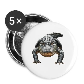 Alligator - Buttons groß 56 mm (5er Pack) - Weiß - Vorne