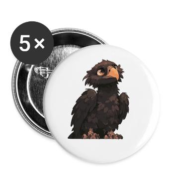 Vulture Geier - Buttons groß 56 mm (5er Pack) - Weiß - Vorne